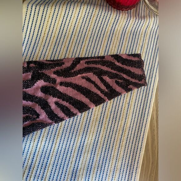 Dundas X Revolve Mini Sweater Knits Dress Womens  Sz M Black  And Pink Metallic - Picture 9 of 14